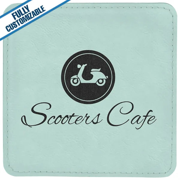 Engraved Leatherette Square Coasters (Single or Set)