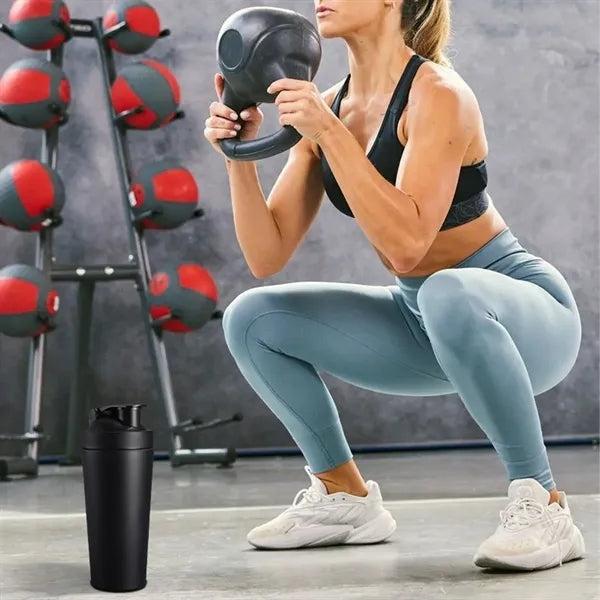 30 Oz Stainless Steel Protein Shaker Bottle With Blender