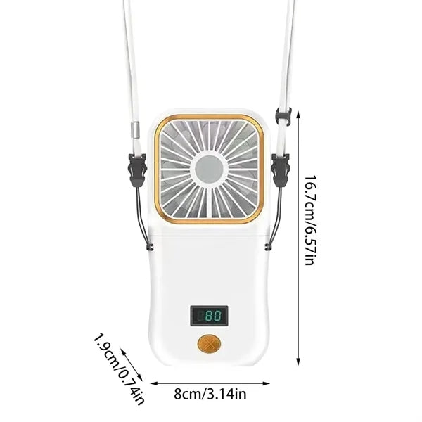 Mini Handheld Rechargeable Necklace Fan with Power Bank