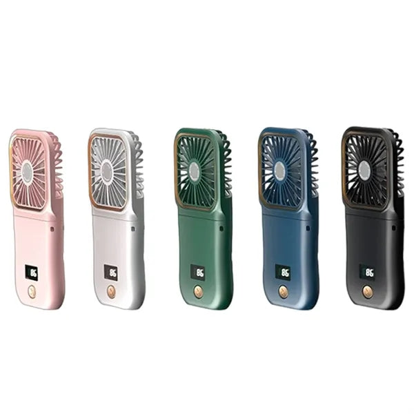 Mini Handheld Rechargeable Necklace Fan with Power Bank