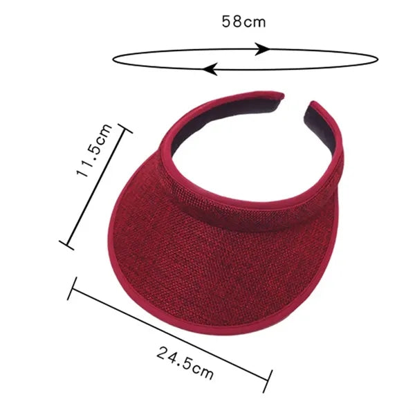 Cotton Open-Top Wide Brim Sun Visor Hat