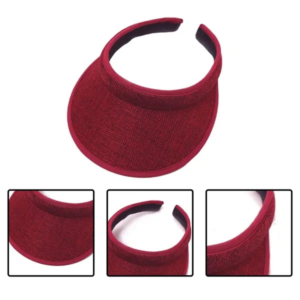 Cotton Open-Top Wide Brim Sun Visor Hat