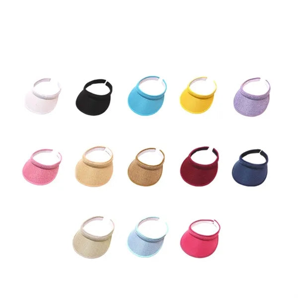 Cotton Open-Top Wide Brim Sun Visor Hat