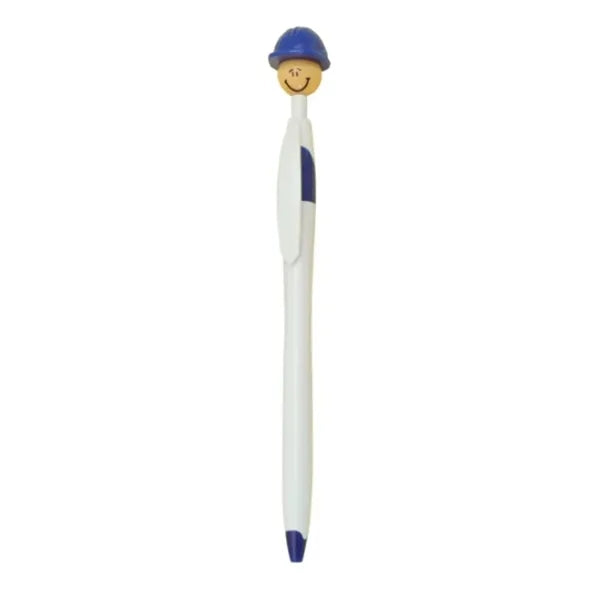 Click Ballpoint Pens with Safety Helmet Smiley Face