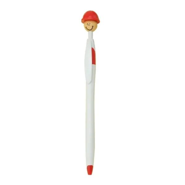 Click Ballpoint Pens with Safety Helmet Smiley Face