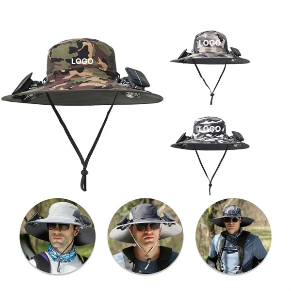 Solar Rechargeable Outdoor Fan Hat with Adjustable Strap