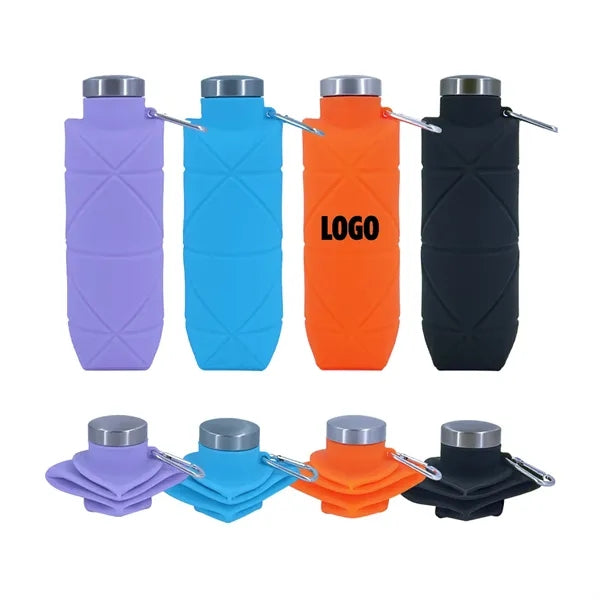 23 Oz Silicone Collapsible bottle w/Carabiner