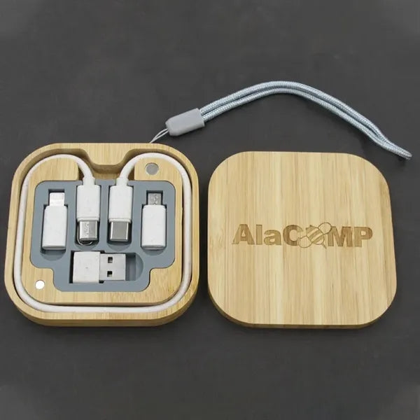 6 in 1 Bamboo Charging Cable Set