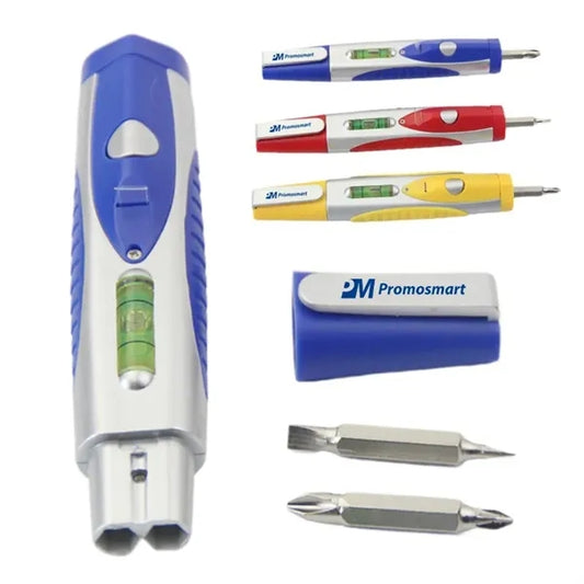 Mini Flashlight Tool with Level & Screwdriver