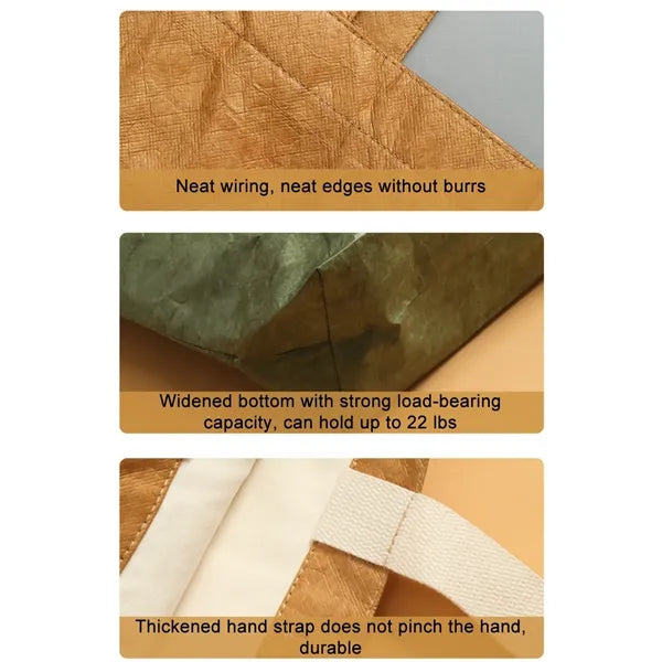 Waterproof Washable tyvek Tote Bag, Lightweight & Durable