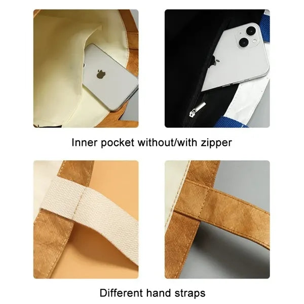 Waterproof Washable tyvek Tote Bag, Lightweight & Durable