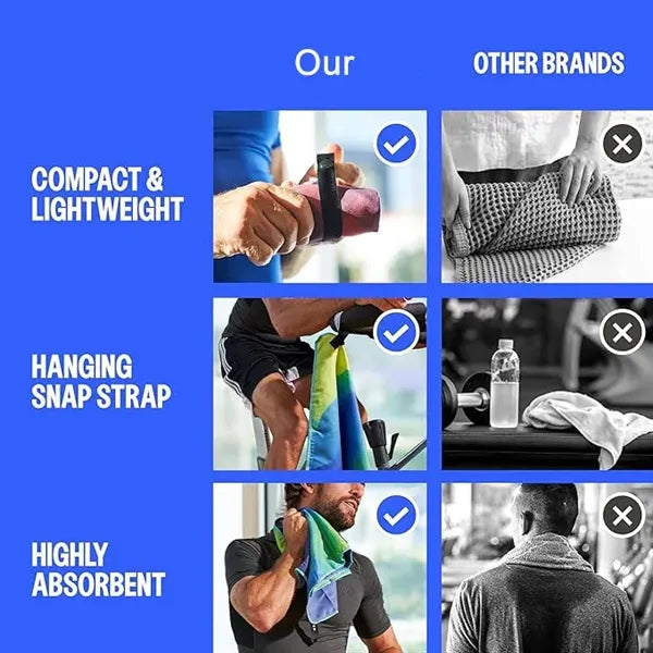 Quick Dry Gym Towel with Silver ION Odor-Free Fiber