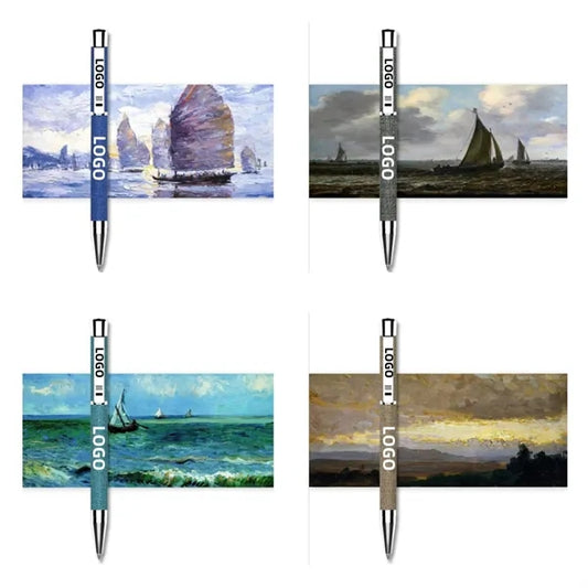 Twist-Action PU Leather & Metal Business Pen