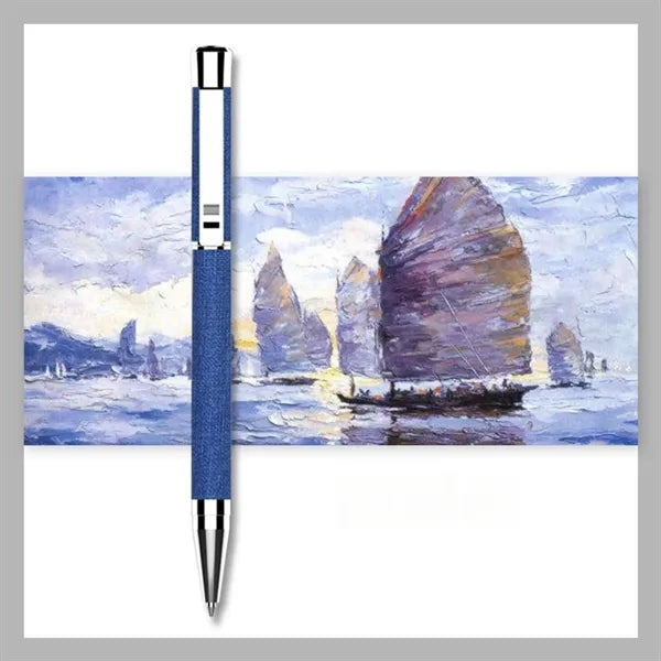 Twist-Action PU Leather & Metal Business Pen