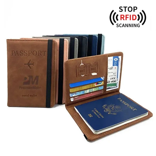 Passport Holder Cover Wallet RFID Blocking Leather Card Case