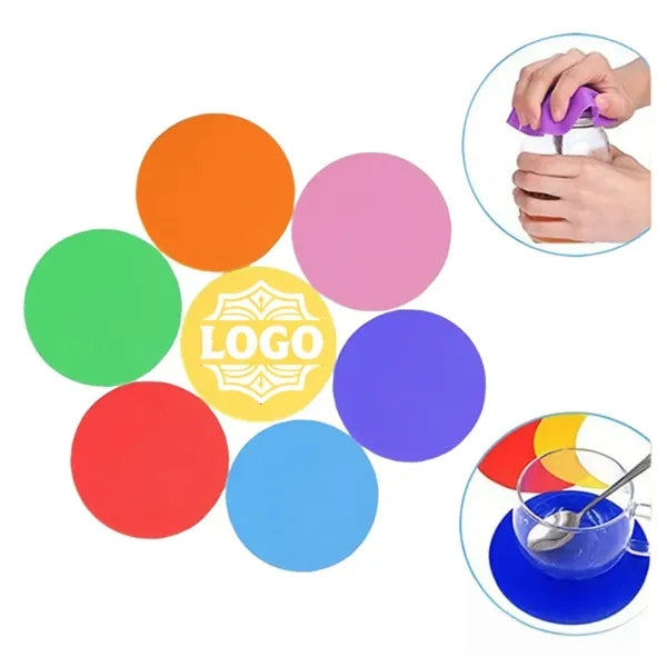 5-Inch Round Rubber Bottle Opener Coaster