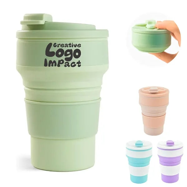 11.8 oz Collapsible Coffee Mug with Lid for Travel Camping