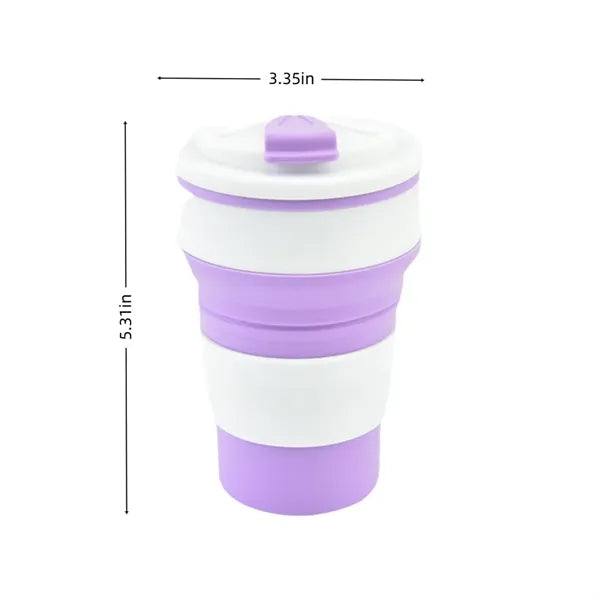 11.8 oz Collapsible Coffee Mug with Lid for Travel Camping
