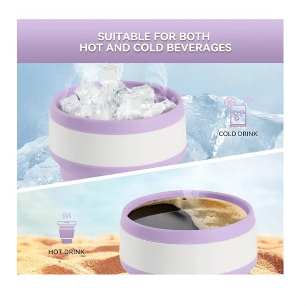 11.8 oz Collapsible Coffee Mug with Lid for Travel Camping