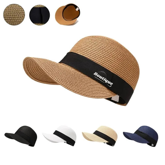 Unisex Straw Sun Hat Visor for Beach Vacation
