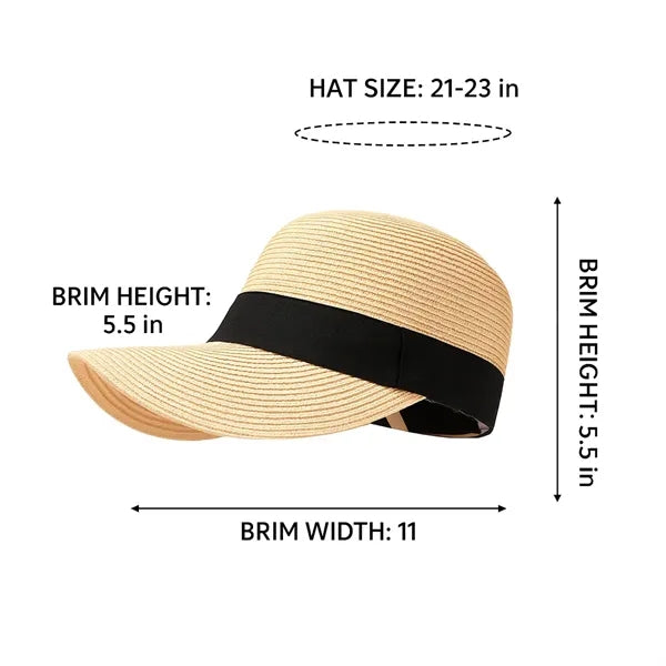 Unisex Straw Sun Hat Visor for Beach Vacation