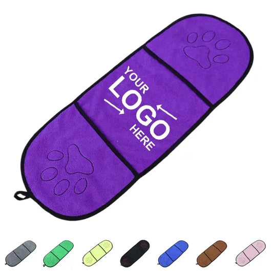 Pet Absorbent Bath Towel With Pockets