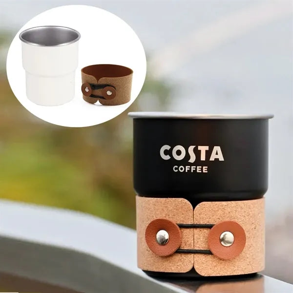 10 Oz. Stainless Steel Coffee Cup With Cork Sleeve