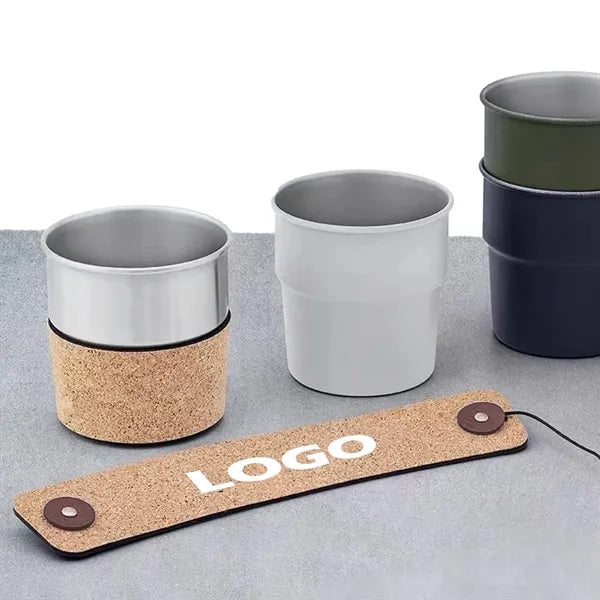 10 Oz. Stainless Steel Coffee Cup With Cork Sleeve