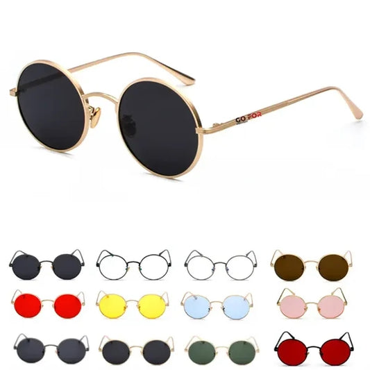 Reflective Lens Round Sunglasses