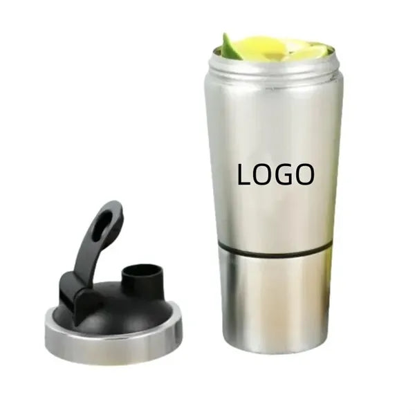 Stainless Steel Protein Shaker with Storage