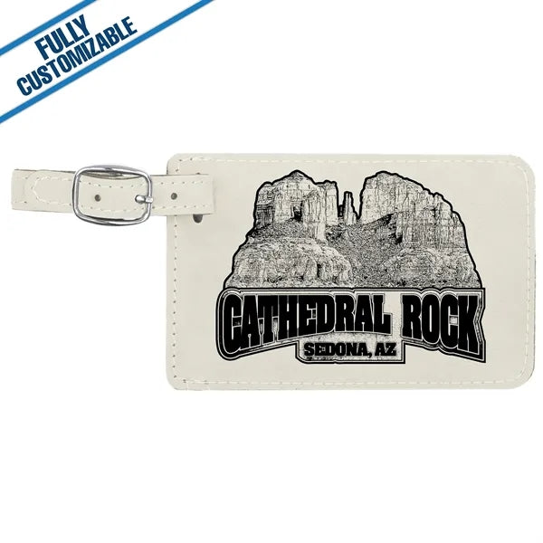 Engraved Leatherette Luggage Tag - Fully Customizable