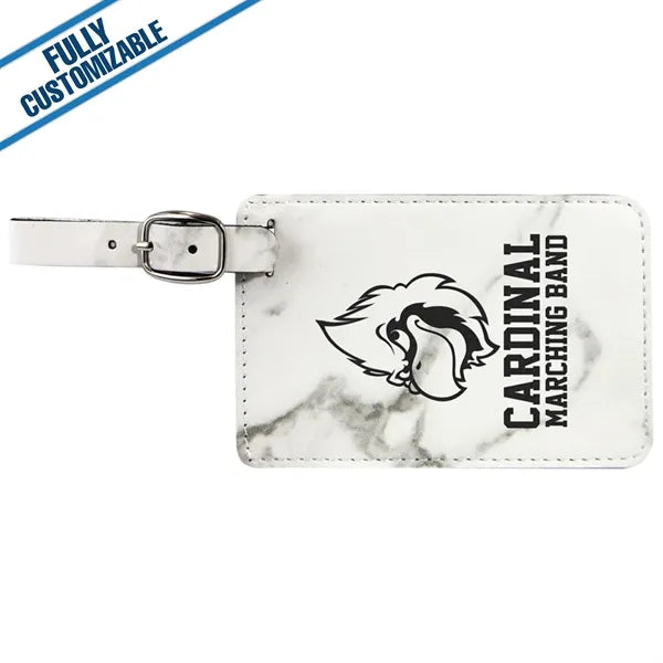 Engraved Leatherette Luggage Tag - Fully Customizable