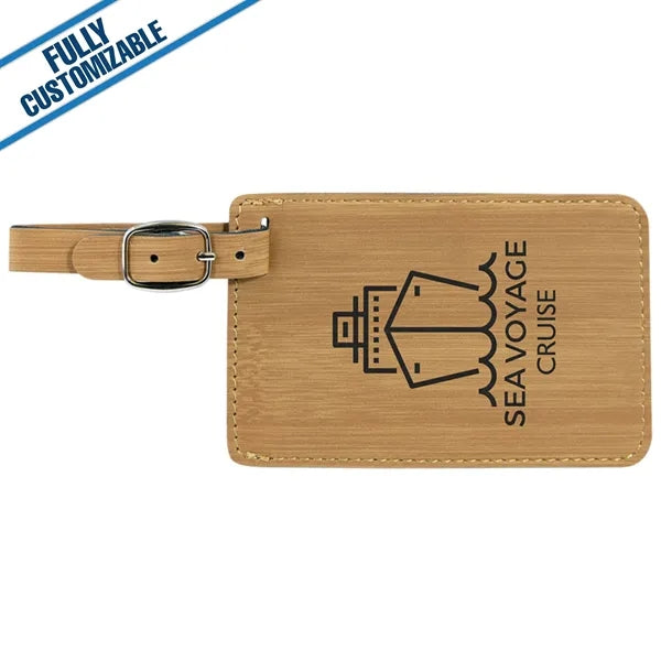 Engraved Leatherette Luggage Tag - Fully Customizable