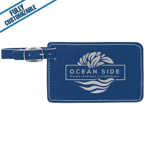 Engraved Leatherette Luggage Tag - Fully Customizable