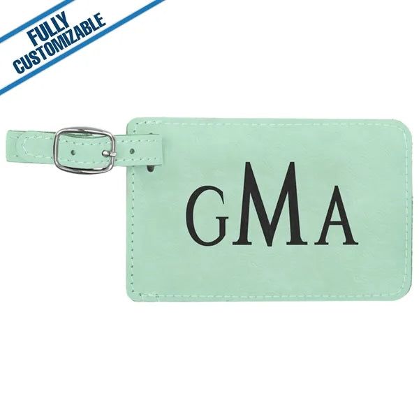 Engraved Leatherette Luggage Tag - Fully Customizable