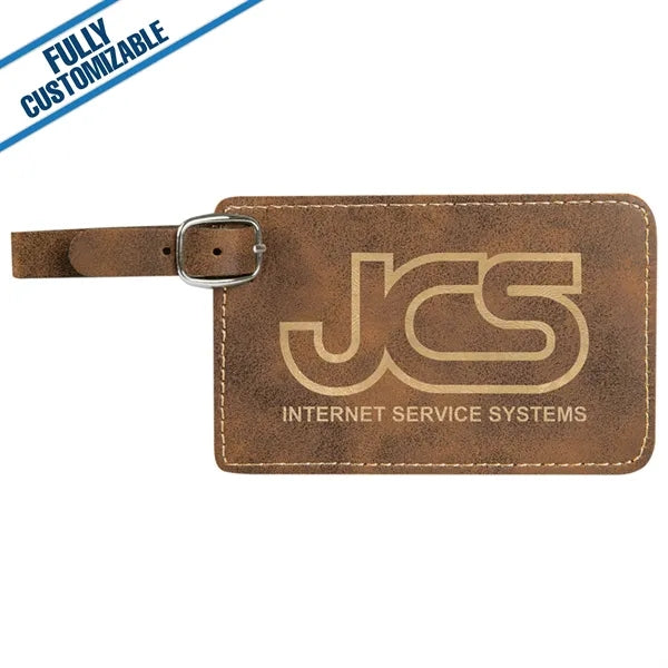 Engraved Leatherette Luggage Tag - Fully Customizable