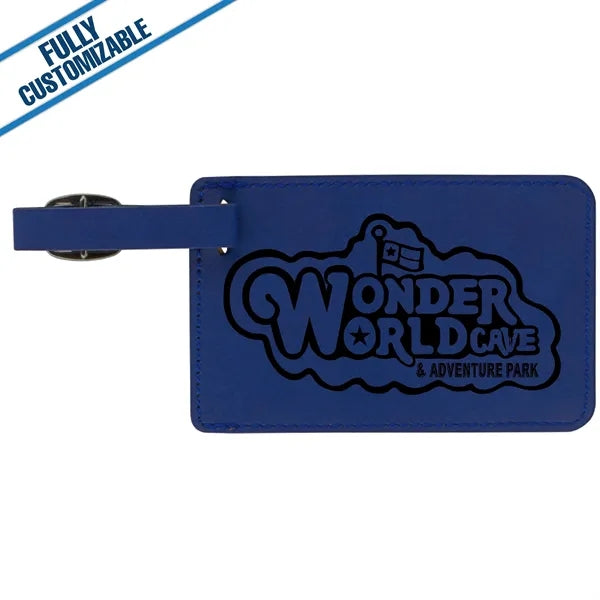 Engraved Leatherette Luggage Tag - Fully Customizable