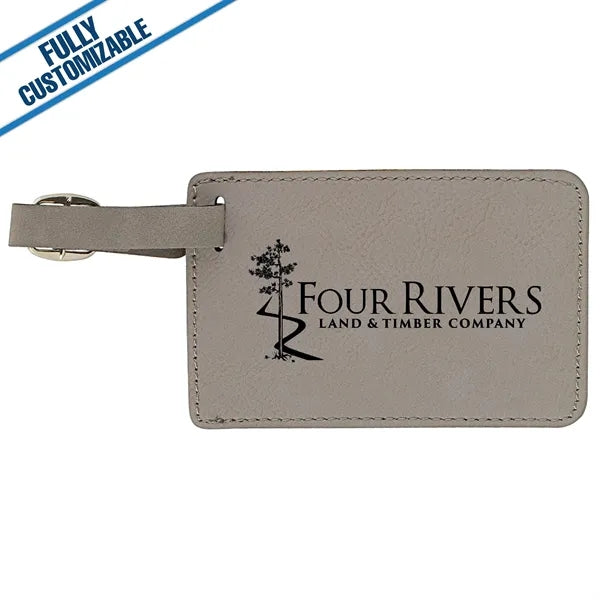 Engraved Leatherette Luggage Tag - Fully Customizable