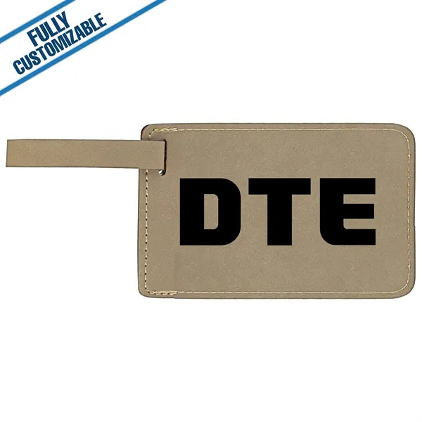 Engraved Leatherette Luggage Tag - Fully Customizable