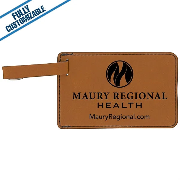 Engraved Leatherette Luggage Tag - Fully Customizable