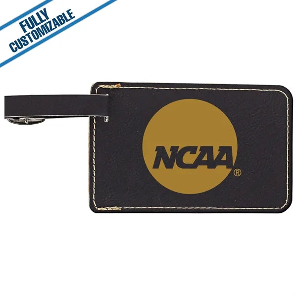 Engraved Leatherette Luggage Tag - Fully Customizable