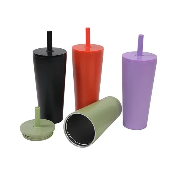 24oz Modern Insulated Tumbler with Lid and Straw