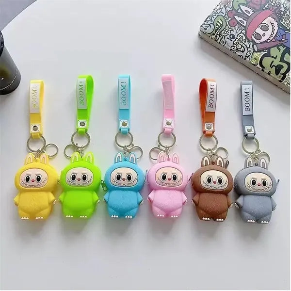 Labubu Cartoon Silicone Coin Purse Bag