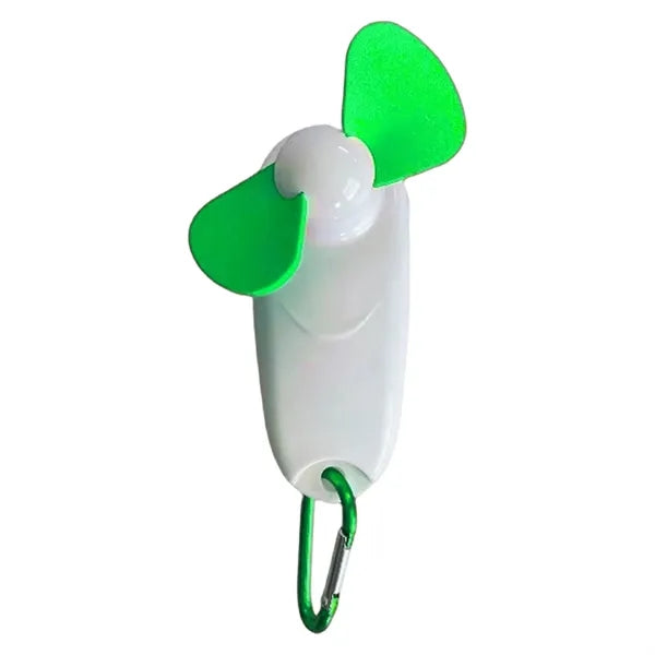 Pocket-Sized Handheld Fan with LED Light and Carabiner