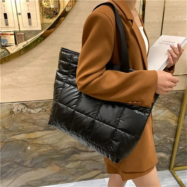 Puffer Tote Bag Soft Puffy Purses for Women Winter