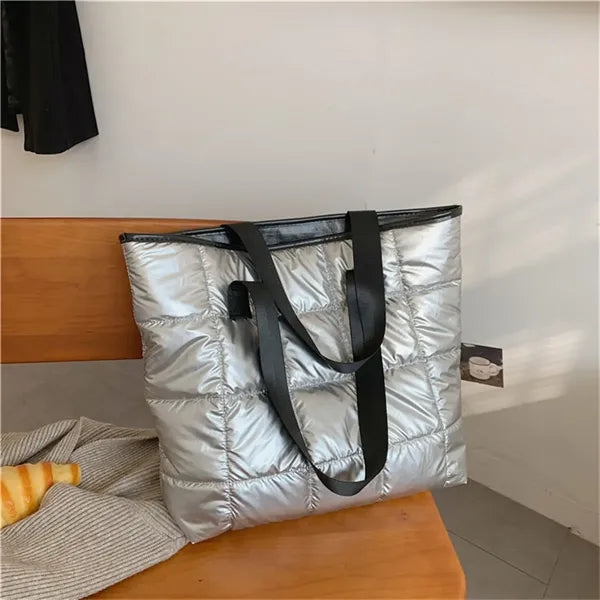 Puffer Tote Bag Soft Puffy Purses for Women Winter