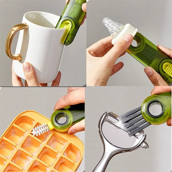 3-in-1 slit U-shaped cup mouth, lid, cleaning brush
