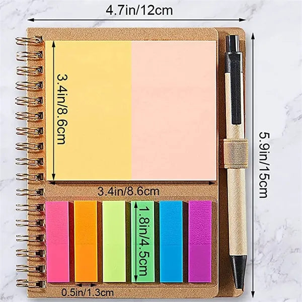 Color Aesthetic Spiral Notebook With Pen