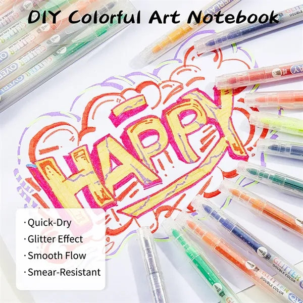 12pcs Dual Tip Highlighters