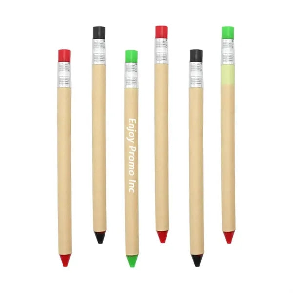 Pencil-Look Kraft Pen- Click Ballpoint for Promos & Gifts